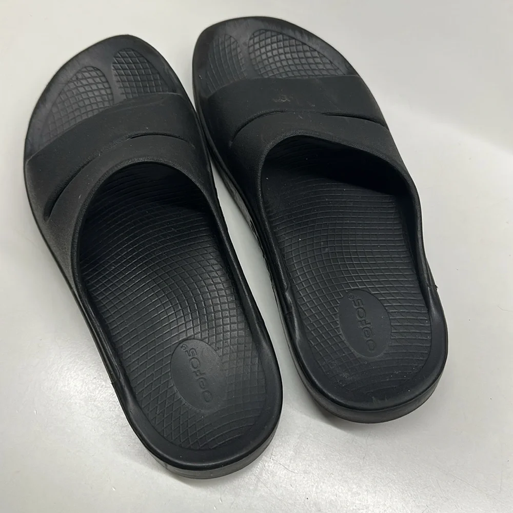 Oofos ooahhh Sandal Slides Slip On Orthopedic Shoes Black Men's Size 12